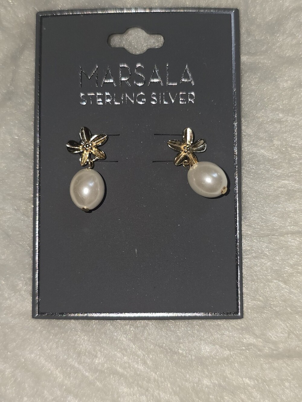 NWT Marsala Sterling Silver Pearl Earrings